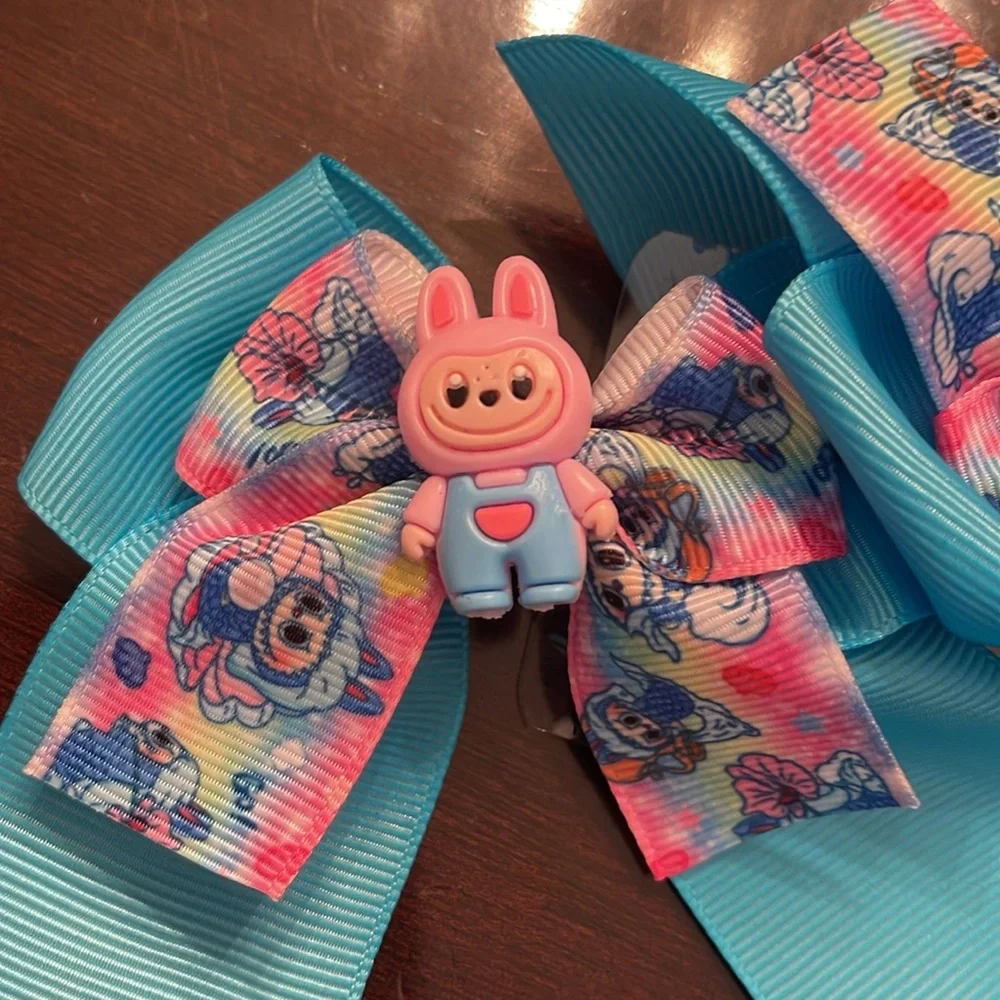 Colorful labubu monster Cartoon Hair Bows nwt set of two